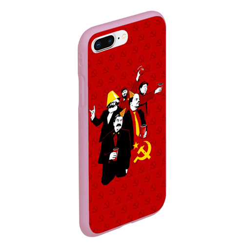 Чехол для iPhone 7Plus/8 Plus матовый Communist Party, цвет розовый - фото 3