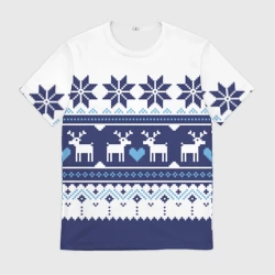 Мужская футболка 3D Скандинавские олени