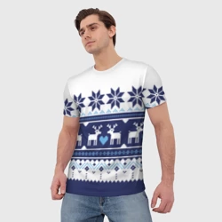 Мужская футболка 3D Скандинавские олени - фото 2