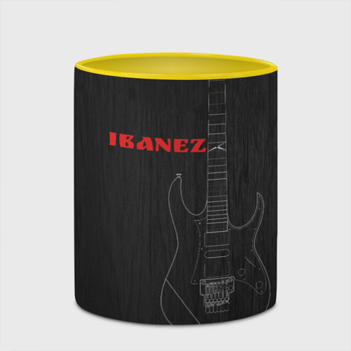 Кружка с полной запечаткой Ibanez, цвет белый + желтый - фото 4