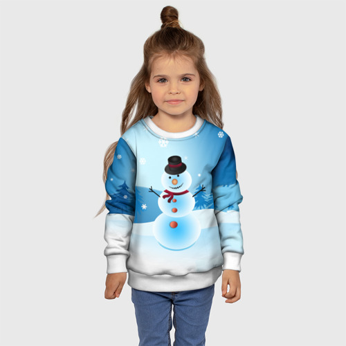 Детский свитшот 3D Снеговик, цвет 3D печать - фото 7