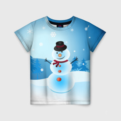 Детская футболка 3D Снеговик