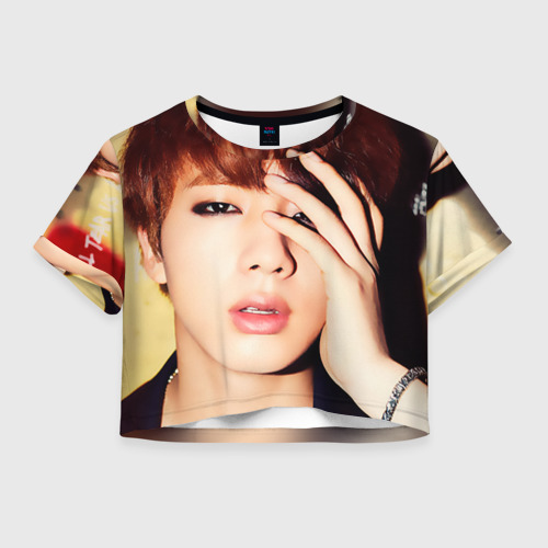 Женская футболка Crop-top 3D Kim Seok Jin, цвет 3D печать