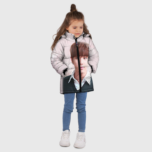 Зимняя куртка для девочек 3D Kim SeokJin, цвет светло-серый - фото 5