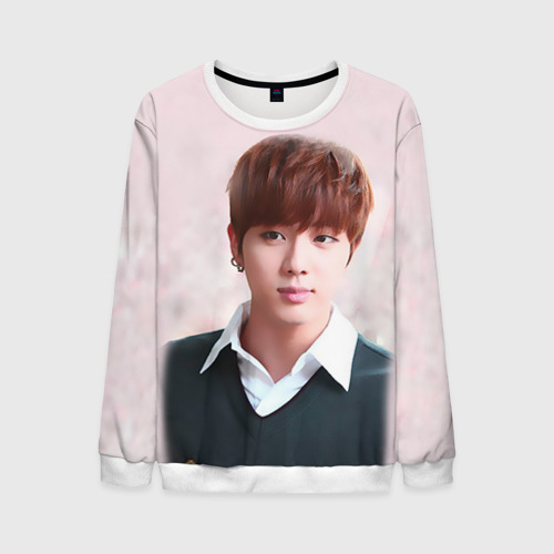 Мужской свитшот 3D Kim SeokJin, цвет белый