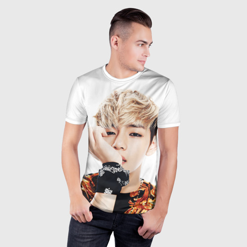 Мужская футболка 3D Slim Kim TaeHyung, цвет 3D печать - фото 3
