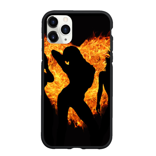 Чехол для iPhone 11 Pro матовый Гоу-гоу: танец огня, цвет черный
