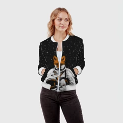 Женский бомбер 3D Лис космонавт - фото 2