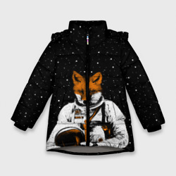 Зимняя куртка для девочек 3D Лис космонавт