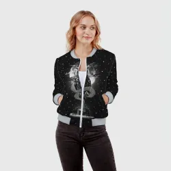 Женский бомбер 3D Ночная сова - фото 2