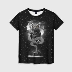 Женская футболка 3D Ночная сова