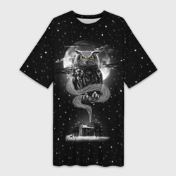 Платье-футболка 3D Ночная сова