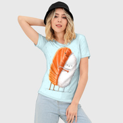 Женская футболка 3D Slim Суши друзья - фото 2