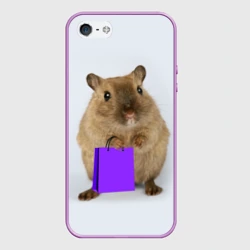 Чехол для iPhone 5/5S матовый Хомяк с сумкой