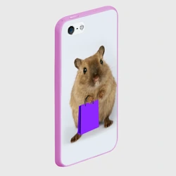 Чехол для iPhone 5/5S матовый Хомяк с сумкой - фото 2