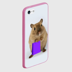 Чехол для iPhone 5/5S матовый Хомяк с сумкой - фото 2