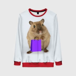 Женский свитшот 3D Хомяк с сумкой