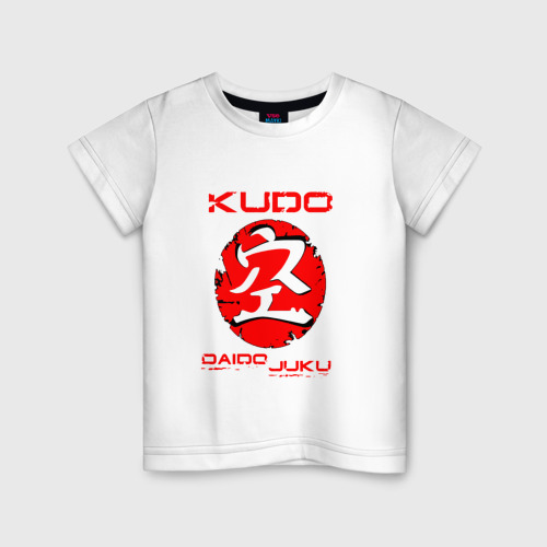 Детская футболка из хлопка с принтом Кудо Арт, вид спереди №1