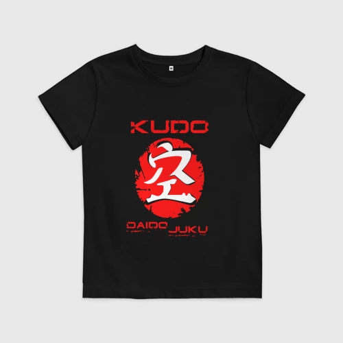 Детская футболка хлопок с принтом Кудо Арт, вид спереди #2