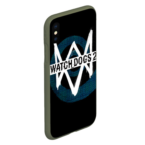 Чехол для iPhone XS Max матовый Watch Dogs 2, цвет темно-зеленый - фото 3