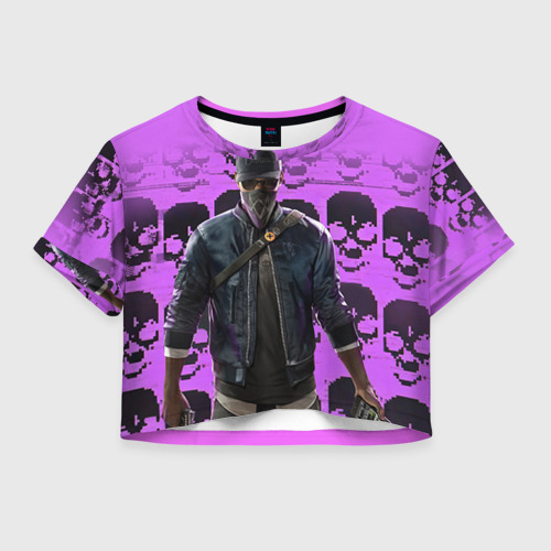 Женская футболка Crop-top 3D Watch Dogs 2, цвет 3D печать