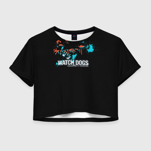 Женская футболка Crop-top 3D Watch Dogs 2, цвет 3D печать
