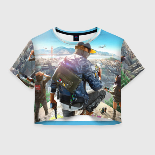 Женская футболка Crop-top 3D Watch Dogs 2, цвет 3D печать