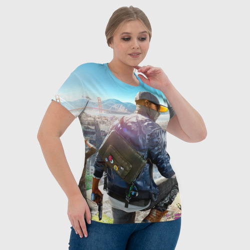 Женская футболка 3D с принтом Watch Dogs 2, фото #4