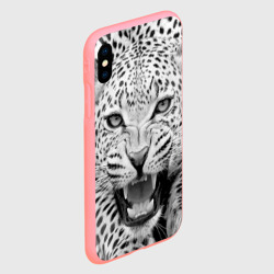 Чехол для iPhone XS Max матовый Леопард черно-белый портрет - фото 2