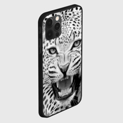 Чехол для iPhone 12 Pro Max Леопард черно-белый портрет - фото 2