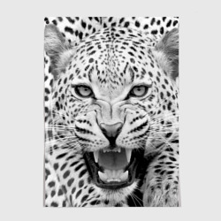 Постер Леопард черно-белый портрет