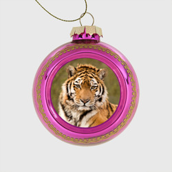 Стеклянный ёлочный шар Тигр