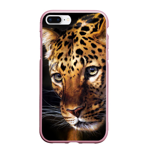 Чехол для iPhone 7Plus/8 Plus матовый Леопард, цвет розовый