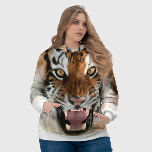 Женская толстовка 3D Тигр, цвет 3D печать - фото 6