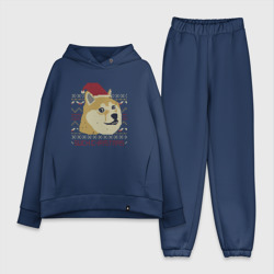 Женский костюм хлопок Oversize Новогодний свитер Doge