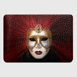 Картхолдер с принтом Венецианская маска для любого человека, вид спереди №3. Цвет основы: черный