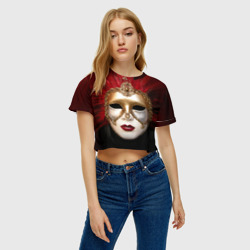 Женская футболка Crop-top 3D Венецианская маска - фото 2