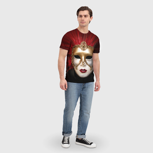 Мужская футболка 3D Венецианская маска - фото 5