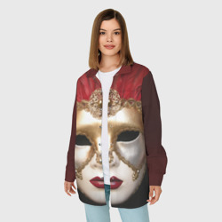Женская рубашка oversize 3D Венецианская маска - фото 2