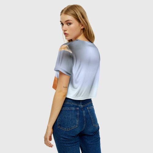 Женская футболка Crop-top 3D Лиса, цвет 3D печать - фото 5