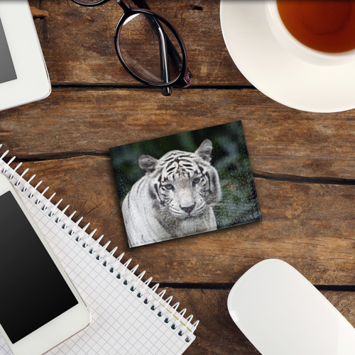 Обложка для студенческого билета Белый тигр, цвет черный - фото 3