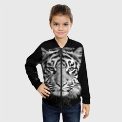 Детский бомбер 3D Тигр черно-белый портрет - фото 2
