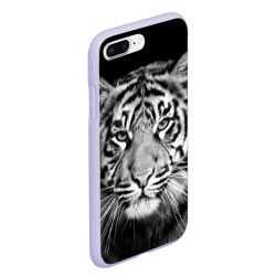 Чехол для iPhone 7Plus/8 Plus матовый Тигр черно-белый портрет - фото 2