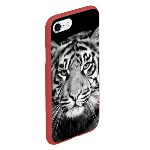 Чехол для iPhone 7/8 матовый Тигр, цвет красный - фото 3