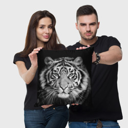 Подушка 3D Тигр черно-белый портрет - фото 2