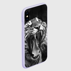 Чехол для iPhone XS Max матовый Тигр  зевает - фото 2