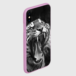 Чехол для iPhone XS Max матовый Тигр  зевает - фото 2