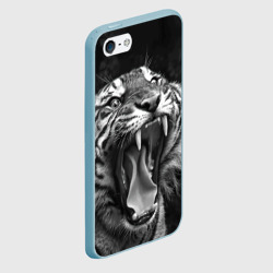 Чехол для iPhone 5/5S матовый Тигр  зевает - фото 2