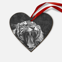 Деревянная игрушка Сердце Тигр  зевает