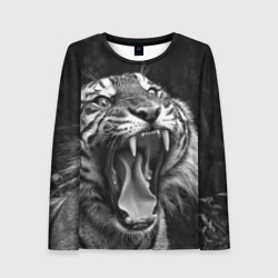 Женский лонгслив 3D Тигр зевает